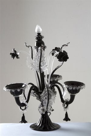 Candelabra in black glass