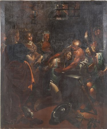 LUCA CATTAPANE (attr.). Painting "PREPARATIONS FOR THE BEHEADING OF JOHN THE BAPTIST"