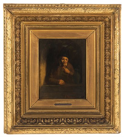 CHARLES VENNEMAN. Painting "PIPE SMOKER"