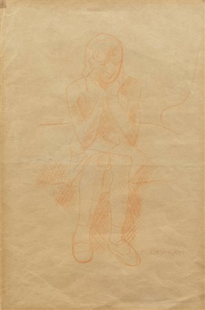 FELICE CASORATI<BR>Novara 1883 - 1963 Torino<BR>"Donna seduta"