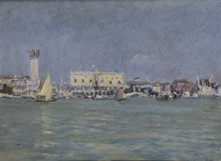 EMMA CIARDI<BR>Venezia 1879 - 1939<BR>"Campanile S. Marco in costruzione"