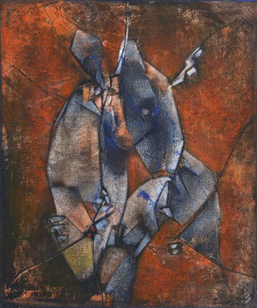 Salvatore Provino NASCITA, Anni ’90 Olio su tela, cm. 60x50. Firma in basso a...