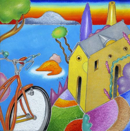 Luca Alinari SENZA TITOLO Olio su tela, cm. 25x25. Autentica su foto...