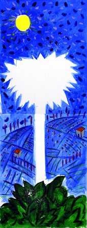 Renzo Meschis PALMA, 2008 Olio su tela, dittico cm. 200x80. Autentica su foto...