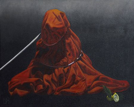 Riccardo La Monica LIGHTS AND SHADOW RED, 2014 Olio su tela, cm. 40x50....