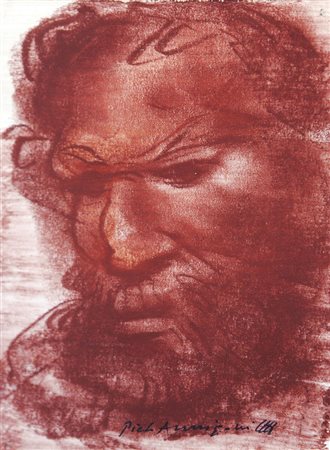 Pietro Annigoni SENZA TITOLO, anni ’80 Sanguigna su carta, cm. 20x15....