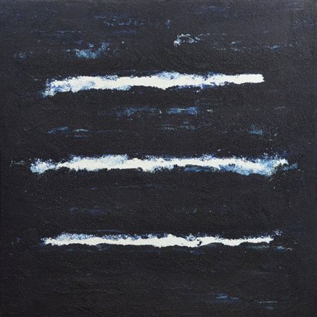 Delé VOCI BLUE, 2010 Olio su tela, cm. 100x100. Autentica dell’Artista su foto.