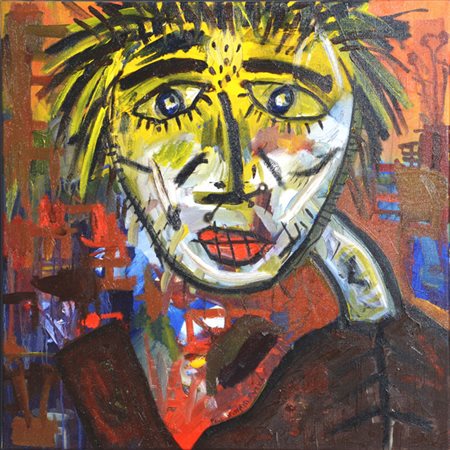 Paul Kostabi SUPERNOVA BURN OUT, 2006 Olio su tela, cm. 75x75. Autentica...