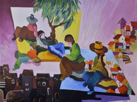 Fabrizio Focosi COMPOSIZIONE, 2007 olio su tela, cm. 60x80. Autentica...