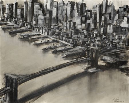 Federico Mariani MANHATTAN, 2011 Olio su tela, cm. 80x100. Autentica...