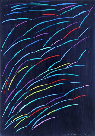 Piero Dorazio SENZA TITOLO, 1998 olio su cartone, cm. 50X35. Timbro sul retro...