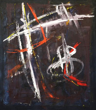 Sandro Trotti ASTRATTO, 1961 Olio su tela, cm. 130x120. Autentica...
