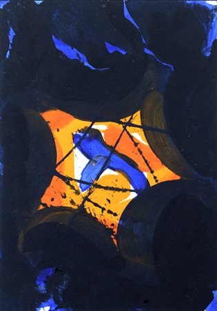 Sam Francis SENZA TITOLO, 1984 acrilico su carta, cm 24x17. Opera...