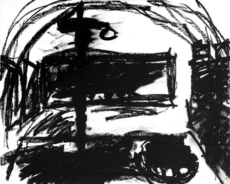 Jannis Kounellis SENZA TITOLO, 2013 Catrame su carta, cm. 50x70. Certificato...