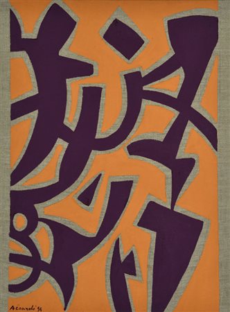 Carla Accardi GIALLOVIOLETTO, 1996 Vinilico su tela grezza, cm. 50x40....