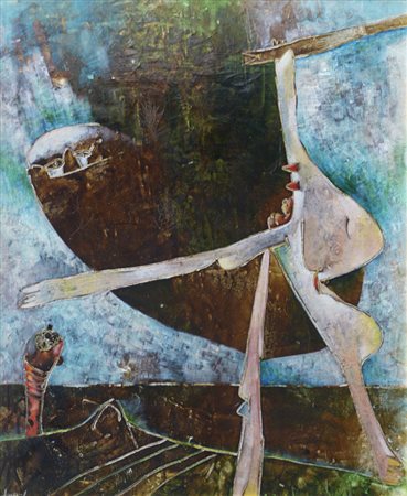 Gianni Dova PERSONAGGIO, 1964 Olio su tela, cm. 80x70. Opera Pubblicata sul...