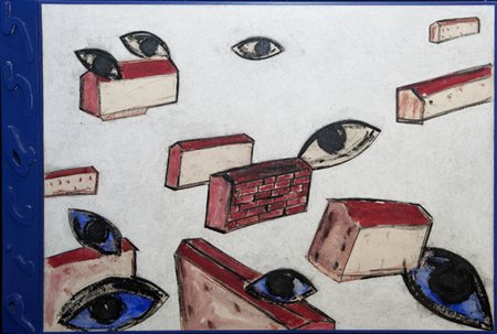 Enzo Cucchi SENZA TITOLO (THE AGE OF JESUS), 1996 T.M. e collage su carta...