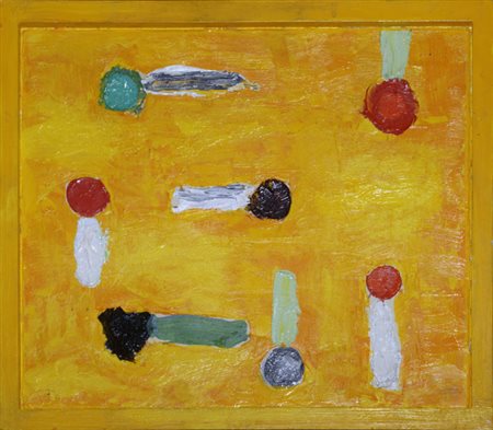 Nicola De Maria ASTRI FATATI SENTIMENTALI, 2003 Olio su legno e canson, cm....