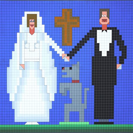 Victor Vasarely HAAZAS,1989 Acrilico su tela, cm. 102x110. Opera firmata e...