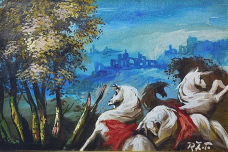 Rodolfo Zito PAESAGGIO RUPESTRE, 1991 Olio su tela, cm. 40X60. Firma in basso...