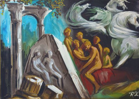 Rodolfo Zito COMPOSIZIONE Olio su tela, cm. 50x70. Firma in basso a destra....