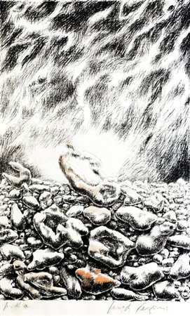 Pericle Fazzini SENZA TITOLO Acquaforte, cm. 80x60. Prova d’Artista firmata...