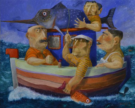 Pino Procopio SENZA TITOLO Olio su tela, cm. 40x50. Autentica su foto...