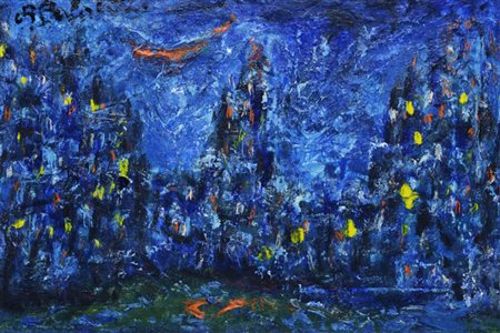 Angelino Balestrieri NOTTURNO Olio su tela,cm. 40x60. Firma in alto a...