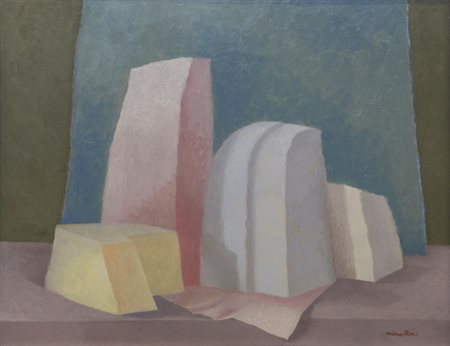 Nino Ricci NATURA MORTA, 2000 Olio su tela, cm. 50x60. Autentica su foto...