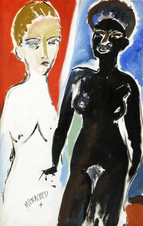 Sante Monachesi SENZA TITOLO Olio su tela, cm. 100x70. Opera firmata in basso...