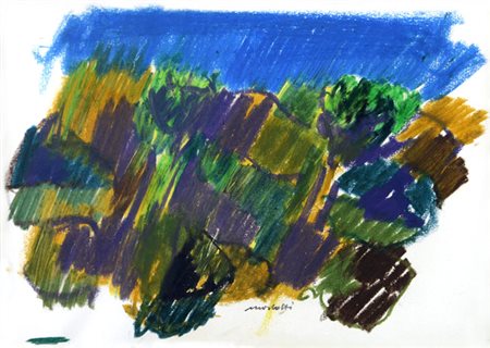 Ennio Morlotti PAESAGGIO, 1964 Pastello su carta, cm. 30x43. Dichiarazione di...