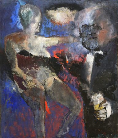 Ugo Attardi NOTTI ROMANE, 1959 Olio su tela, cm.140x120. Autentica su foto...