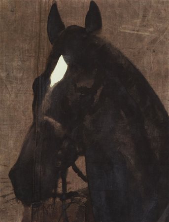 Luca Pignatelli LUCKY STAR, 2000 Olio su telone ferroviario, cm. 80x60....