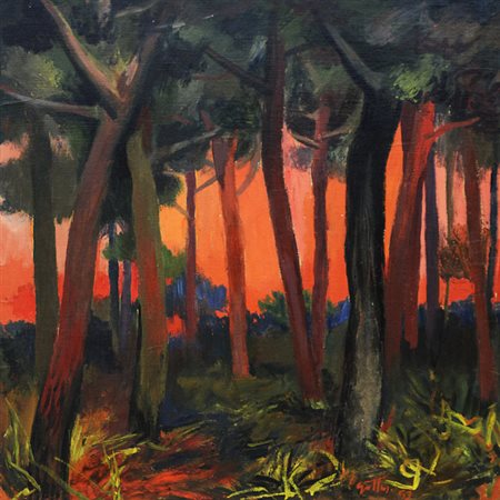 Renato Guttuso PINETA, 1953 Olio su tela, cm. 78x77. Firma e anno in basso a...