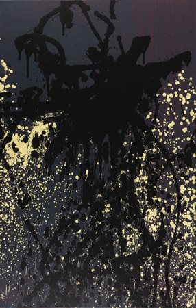 Hans Hartung T1988-K26, 1988 Acrilico su tela, cm. 92x60. Opera firmata e...