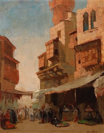 Gino Albieri (Cavarzere 1881-Roma 1949)  - Una strada del Cairo