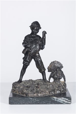 Giovanni De Martino (Napoli 1870-1935)  - Guardiano dei tacchini