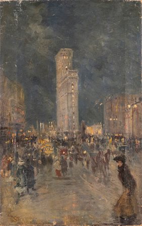 Alfred East (Kettering 1844-Londra  1913)  - Londra di sera