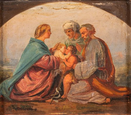Cesare Fracassini (Roma 1838-1868)  - Sacra Famiglia