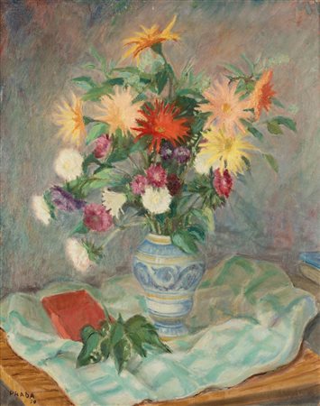 Carlo Prada (Milano 1884-1960)  - Vaso di fiori, 1950