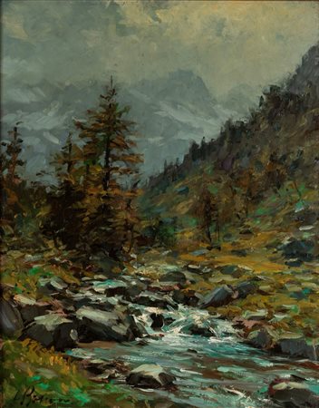 Carlo Bossone (Savona 1904-Vanzone San Carlo 1991)  - Ruscello a Prelobia , 1927