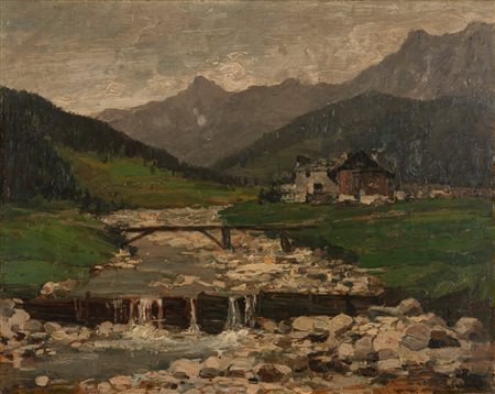 Guglielmo Ciardi (Venezia 1842-1917)  - In Carnia