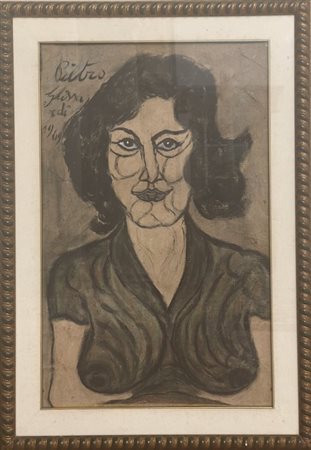 Pietro Ghizzardi (Viadana 1906 - Boretto 1986). Ritratto femminile, 1969. 