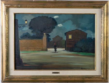 Renato Natali (Livorno 1883 - 1979). Paesaggio notturno. 