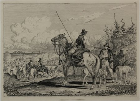 Charles Coleman Pontefract 1807 – Roma 1874 Wild oxen of the Campagna...