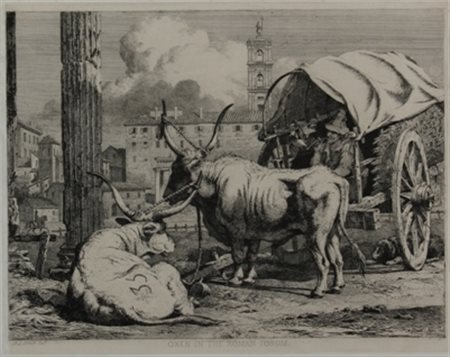 Arthur John Strutt Chelmsford 1819 – Roma 1888 Oxen in the Roman Foum...