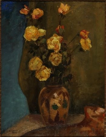 Giuseppe Carosi Roma 1883 – 1965 Anticoli Corrado olio su tavola cm 45 x 33...