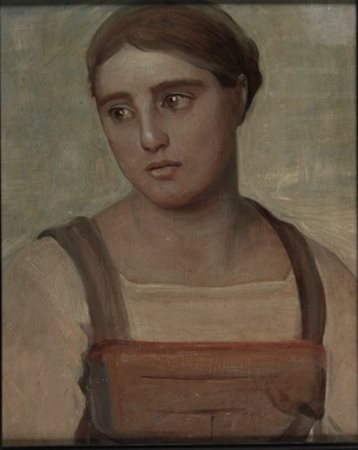 Nino Costa ( attribuito ) Roma 1826 – 1903 Giovane ragazza olio su tavola cm...