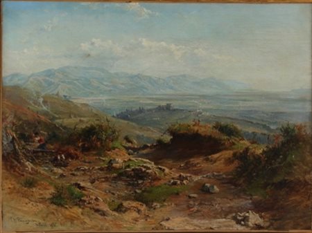 Charles H. Poingdestre Jersey 1825 – Londra 1905 Veduta di Velletri e delle...