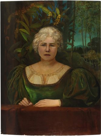 Edoardo Gioia Roma 1862 – Londra 1937 Figura di donna in paesaggio olio su...